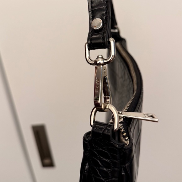 Black Croc Shoulder Handbag - Picture 3 of 5